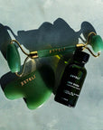 Esteli Body Aventurine + Oro Ritual Set with facial roller, gua sha, and Oro Rosa Face Oil