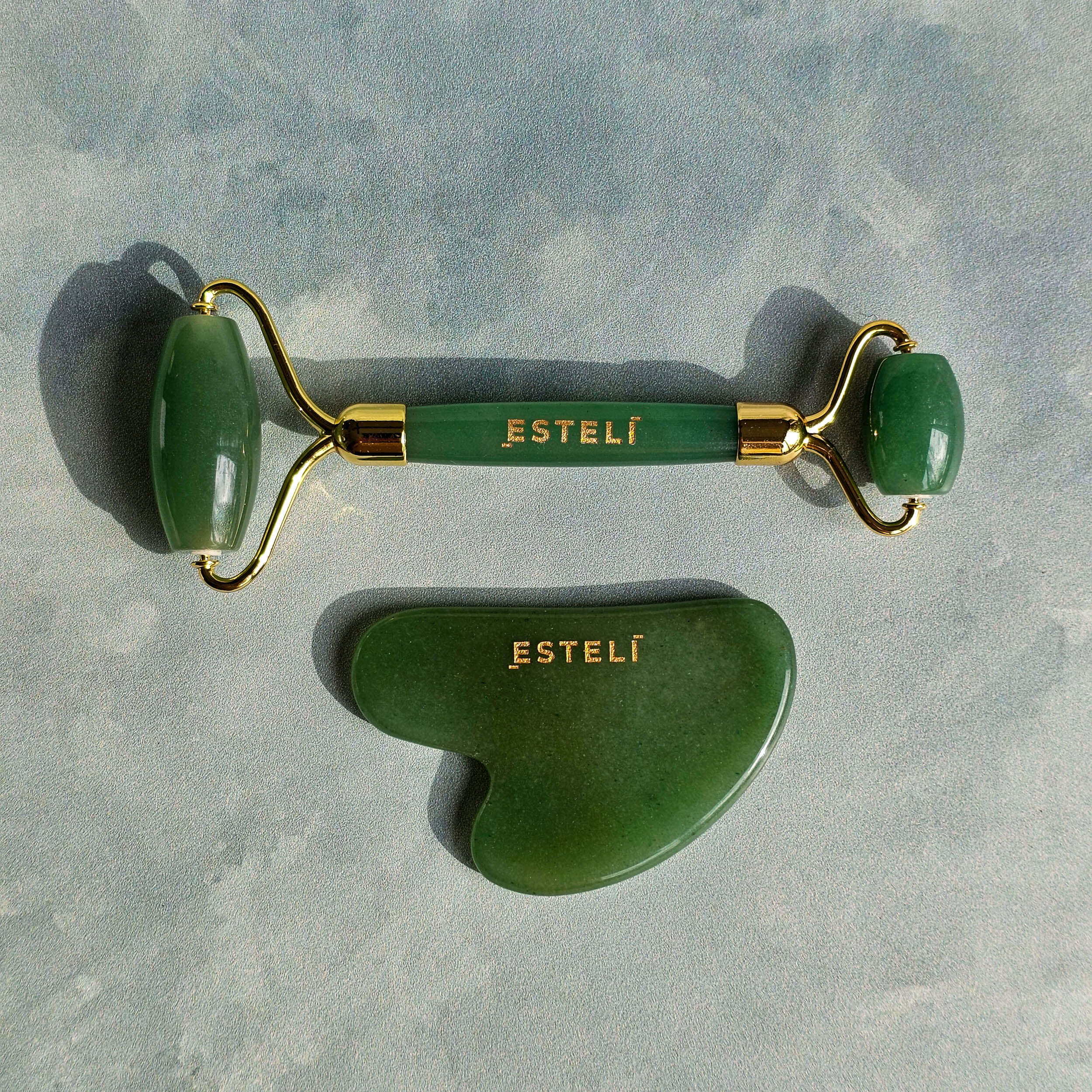 Esteli Aventurine Roller and Gua Sha Set