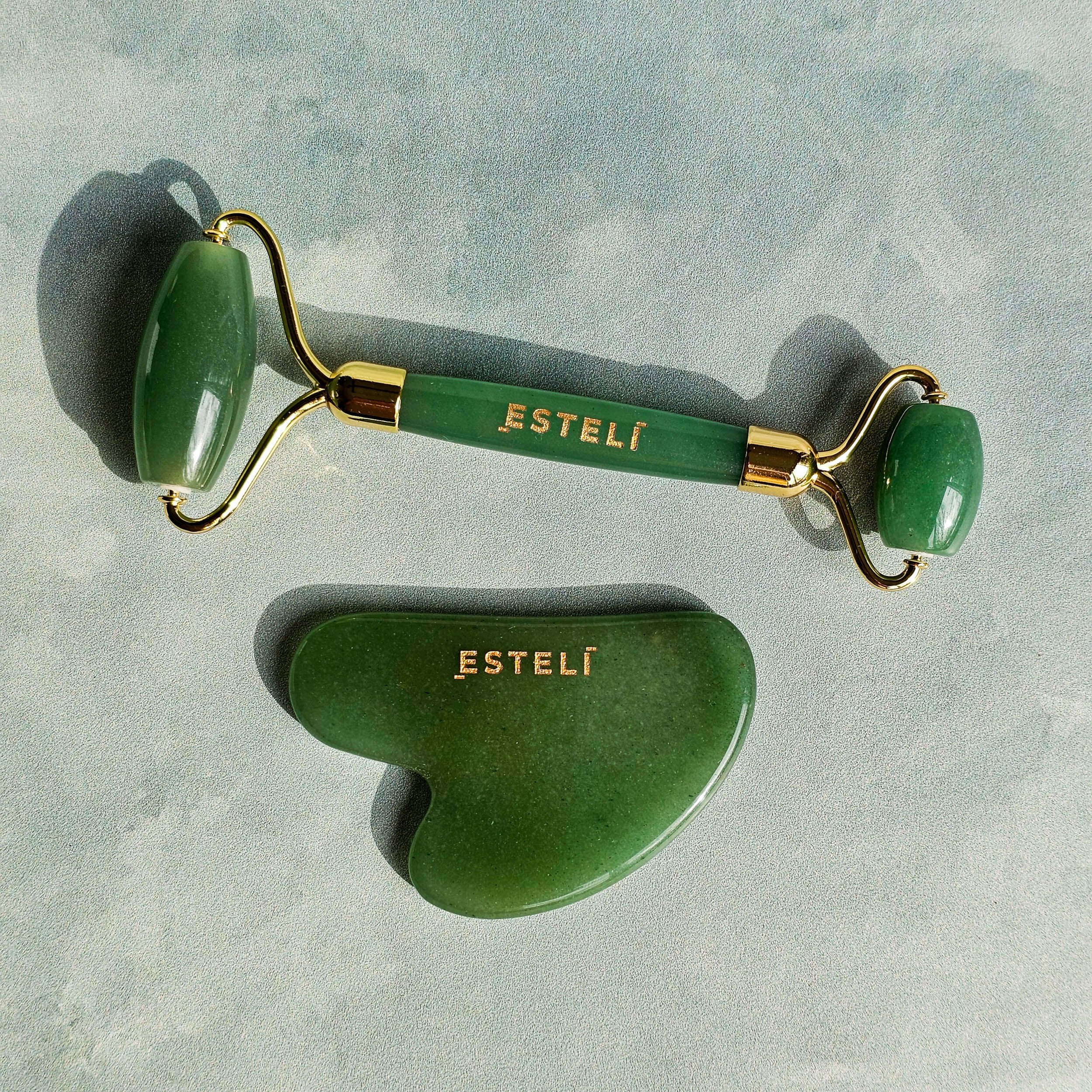 Esteli Aventurine Roller and Gua Sha Set