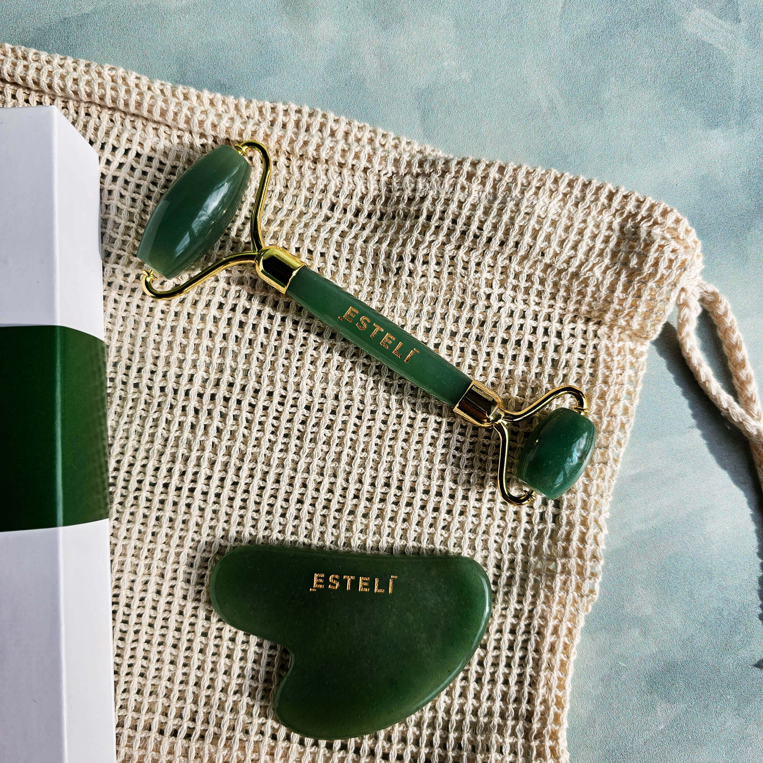 Esteli Aventurine Roller and Gua Sha Set