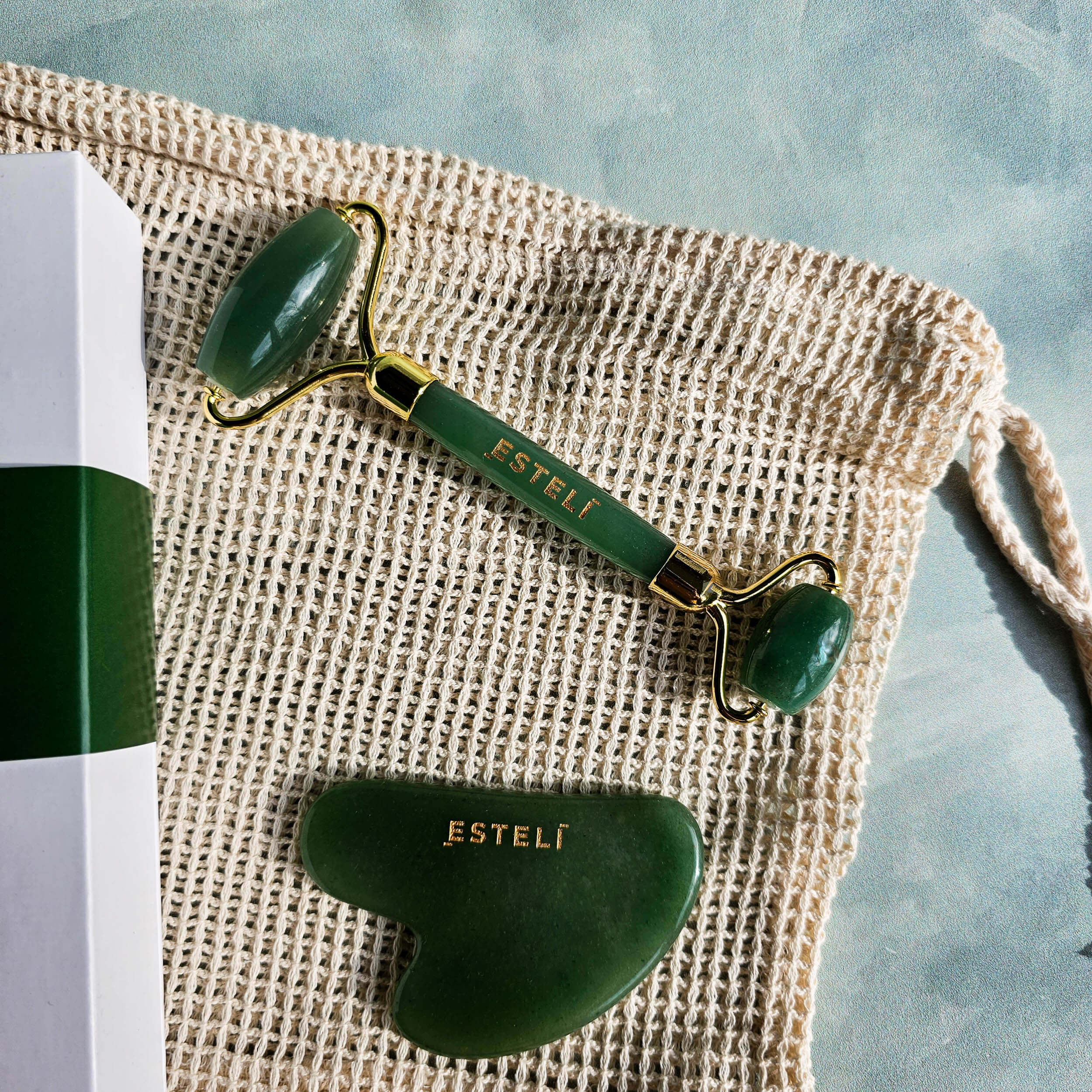 Esteli Aventurine Roller and Gua Sha Set