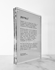 Stockist Display Sign/Shelf Talker - About Esteli