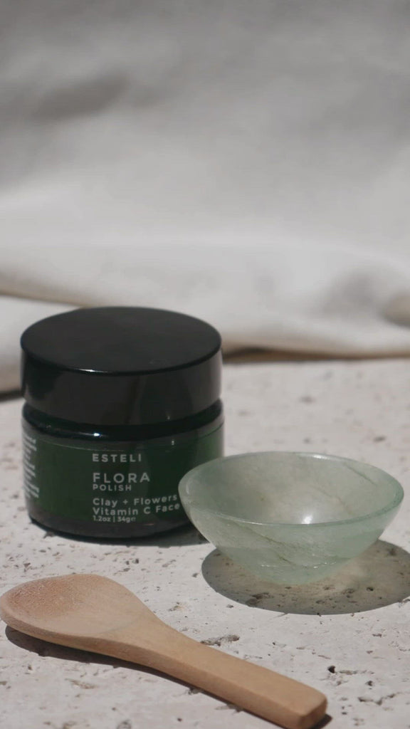  Esteli Aventurine Flora Masking Kit - Flora Clay Mask + Aventurine Bowl