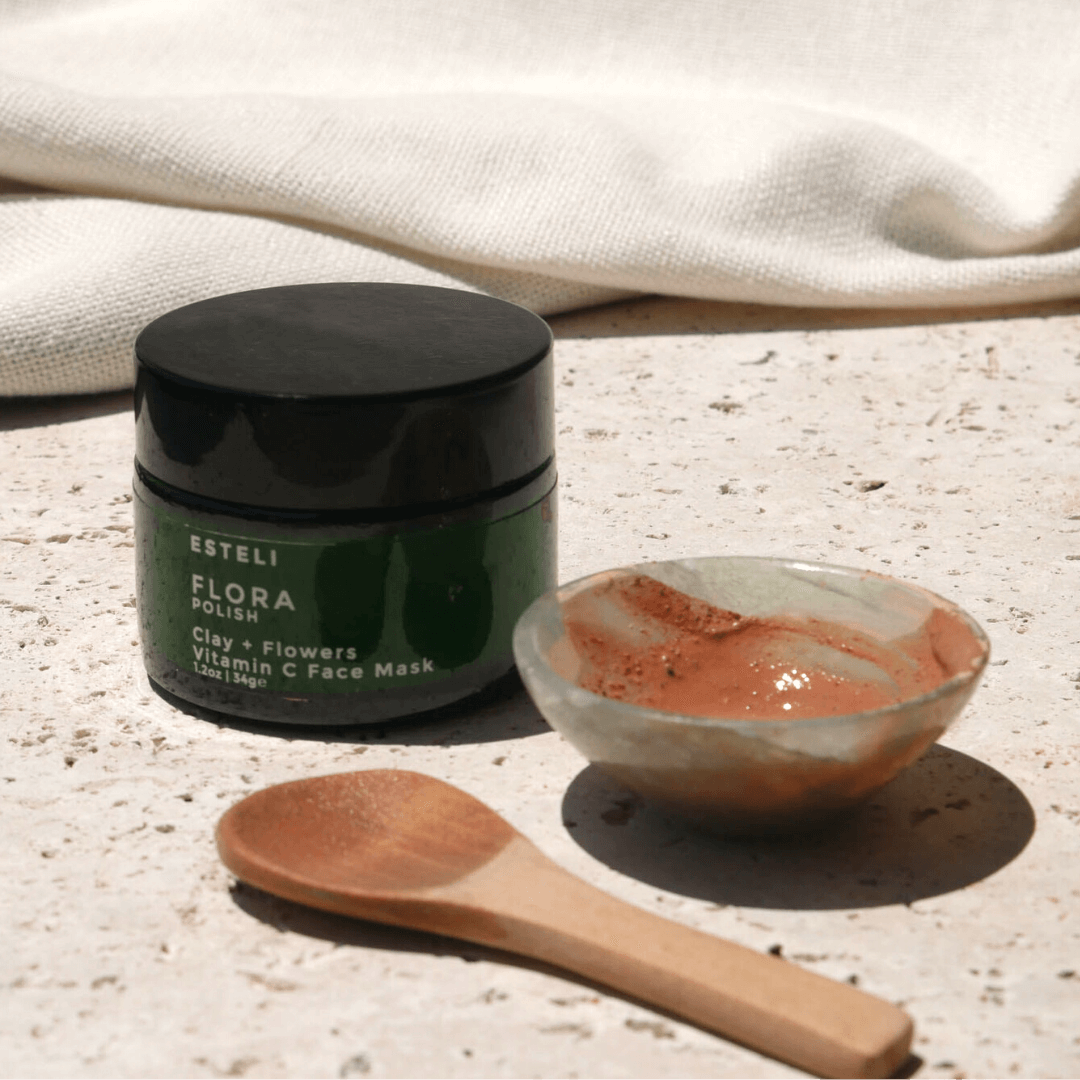  Esteli Aventurine Flora Masking Kit - Flora Clay Mask + Aventurine Bowl